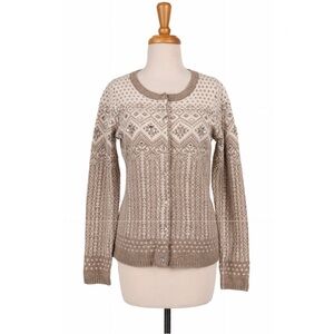 Telluride Sequin Cardigan Winter Lambswool Sweater - Size Large